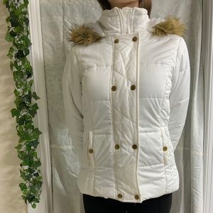 White winter puffy jacket